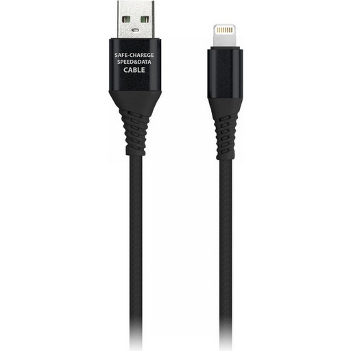 Дата-кабель Smartbuy USB - 8-pin для Apple, в резин. оплетке Gear, длина 1,0 м, до 2А, черный в коробке