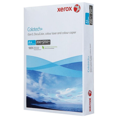 Бумага для цветной лазерной печати А4, 200 г/м2, 250 л., XEROX COLOTECH+ Blue, Австрия, 161% CIE, 003R94661