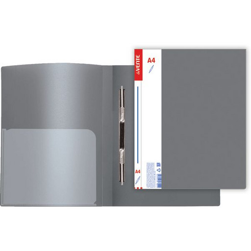 Папка с пружинным скоросшивателем, А4, PP 600 мкм, "песок", торц./вн. карм., deVENTE Daily_серая