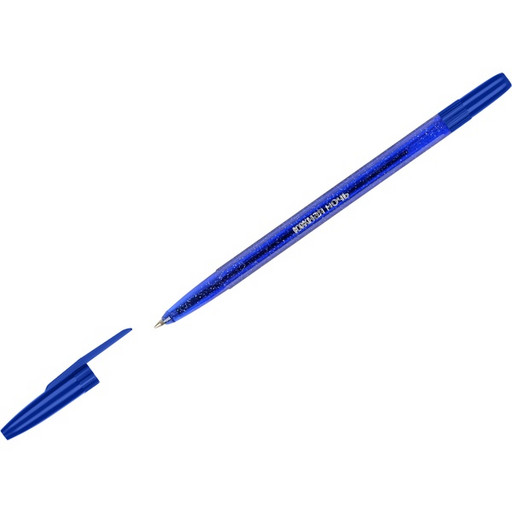 Ручка шариковая 0,7 мм синяя СТАММ Южная ночь, масляная основа, тонир. корпус с блестками