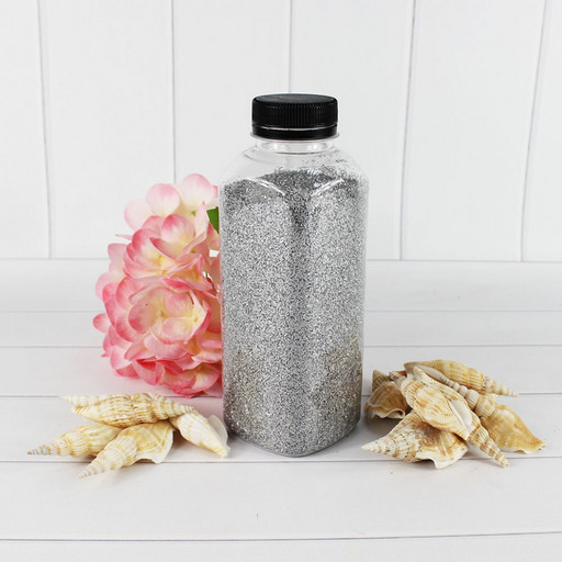 301527650A31 Песок цветной серебро Silver sand (кварцевая крошка, фракция 0,5-1 мм) вес: 650г объем: 400мл