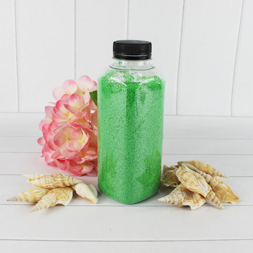 301527650A13 Песок цветной салатовый (кварцевая крошка, фракция 0,5-1 мм) вес: 650г объем: 400мл