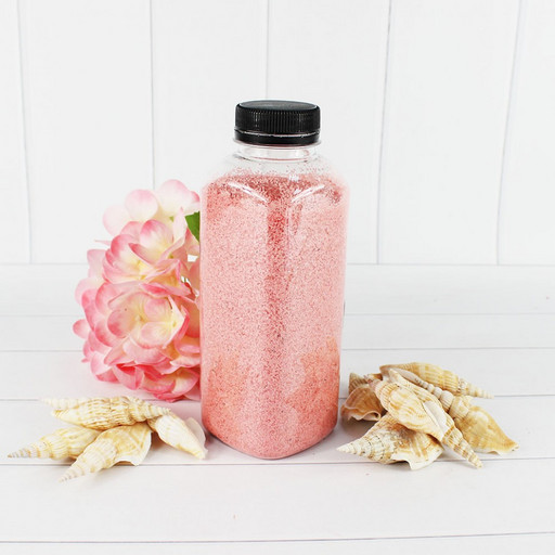 301527650A11 Песок цветной розовый (кварцевая крошка, фракция 0,5-1 мм) вес: 650г объем: 400мл