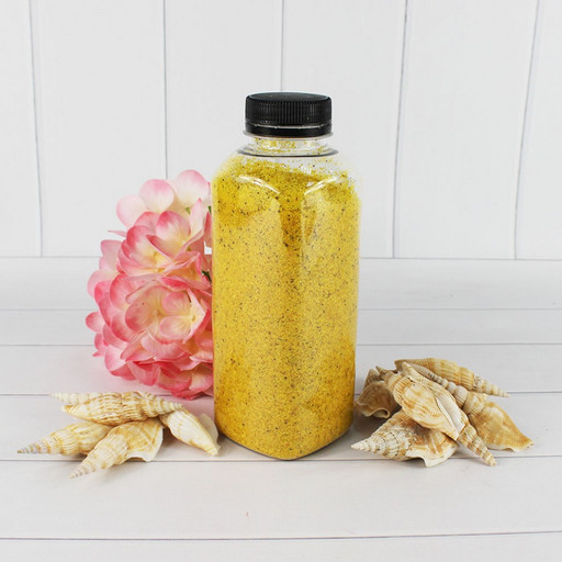 301527650A05 Песок цветной желтый (кварцевая крошка, фракция 0,5-1 мм) вес: 650г объем: 400мл