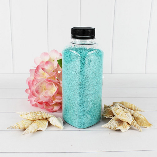 301527650A02 Песок цветной бирюза (кварцевая крошка, фракция 0,5-1 мм) вес: 650г объем: 400мл