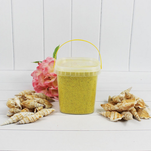 301527080909 Песок цветной лимонный (кварцевая крошка, фракция 0,5-1 мм) вес: 800г объем: 650мл