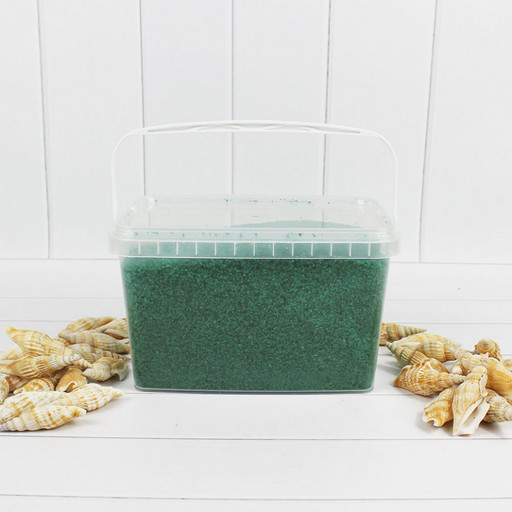 301527250418 Песок цветной темно-зеленый (кварцевая крошка, фракция 0,5-1 мм) вес: 2500г объем: 2000мл