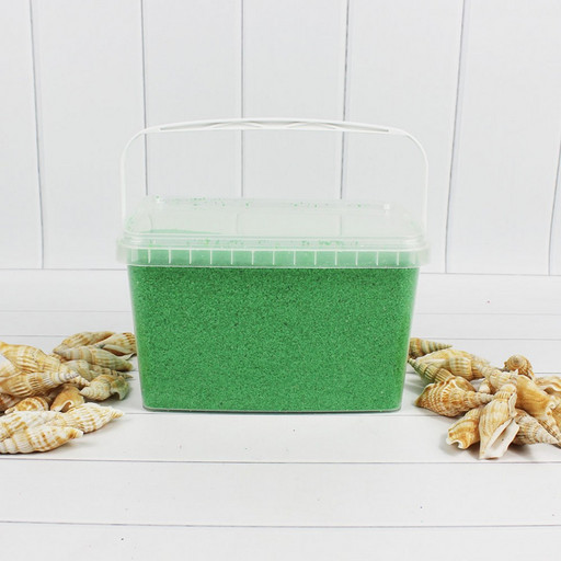 301527250413 Песок цветной салатовый (кварцевая крошка, фракция 0,5-1 мм) вес: 2500г объем: 2000мл