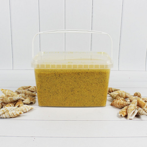 301527250405 Песок цветной желтый (кварцевая крошка, фракция 0,5-1 мм) вес: 2500г объем: 2000мл