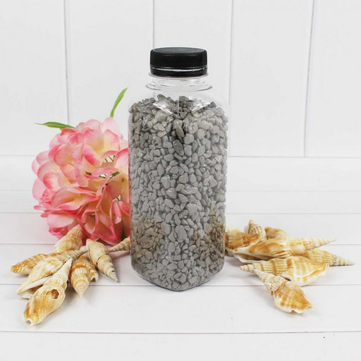 302137700A14 Грунт  цветной мелкий. Серый  (фракция 2-4 мм) квадратная бутылка, вес: 700г объем: 400мл