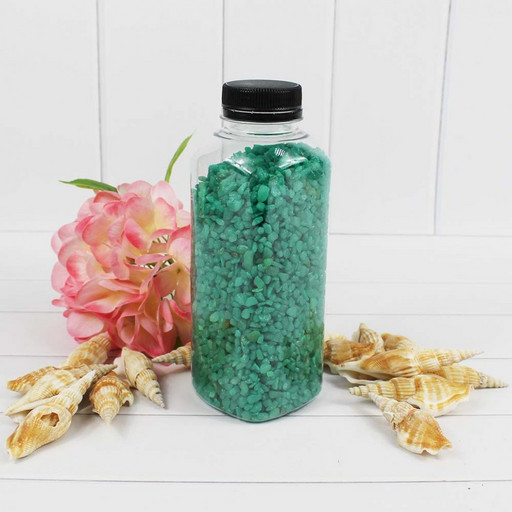 302137700A07 Грунт  цветной мелкий. Изумруд  (фракция 2-4 мм) квадратная бутылка, вес: 700г объем: 400мл