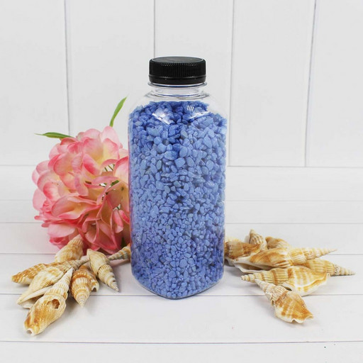 302137700A04 Грунт  цветной мелкий. Голубой  (фракция 2-4 мм) квадратная бутылка, вес: 700г объем: 400мл