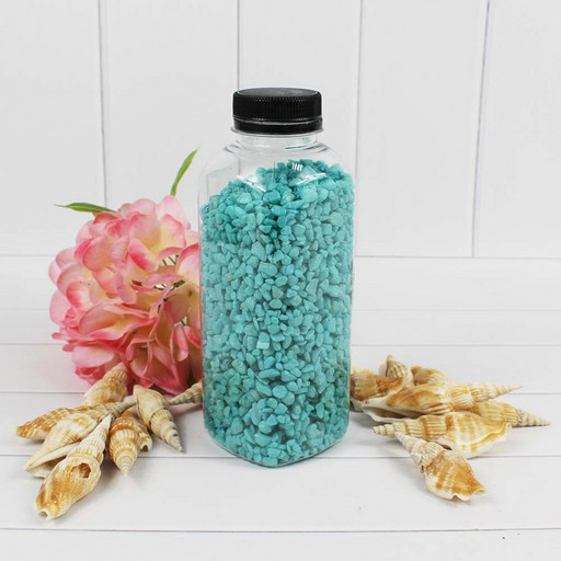 302137700A02 Грунт  цветной мелкий. Бирюзовый  (фракция 2-4 мм) квадратная бутылка, вес: 700г объем: 400мл