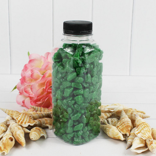 302138700A06 Грунт  цветной средний, Зеленый  (фракция 5-8 мм) квадратная бутылка, вес: 700г объем: 400мл