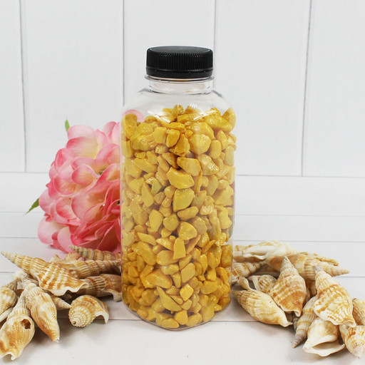 302138700A09 Грунт  цветной средний, Лимонный  (фракция 5-8 мм) квадратная бутылка, вес: 700г объем: 400мл