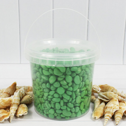 301788160313 Галька цветной салатовая (фракция 5-10 мм) вес: 1600г объем: 1000мл