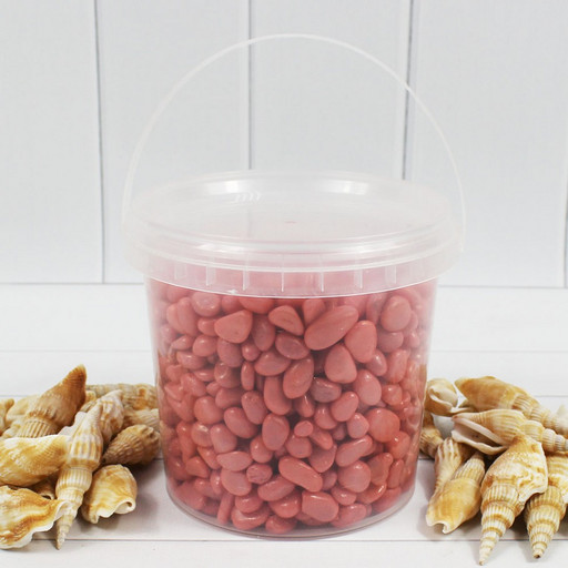 301788160311 Галька цветной розовая (фракция 5-10 мм) вес: 1600г объем: 1000мл