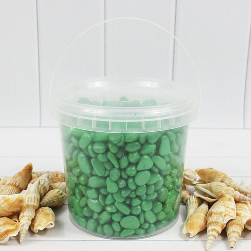 301788160306 Галька цветной зеленая (фракция 5-10 мм) вес: 1600г объем: 1000мл