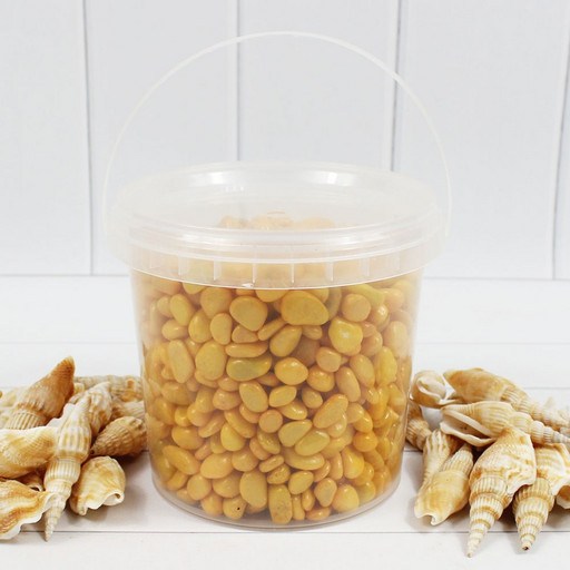 301788160305 Галька цветной желтая (фракция 5-10 мм) вес: 1600г объем: 1000мл