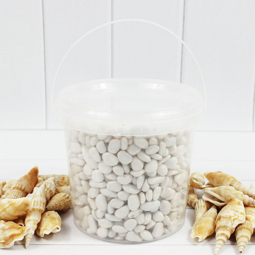 301788160301 Галька цветной белая (фракция 5-10 мм) вес: 1600г объем: 1000мл