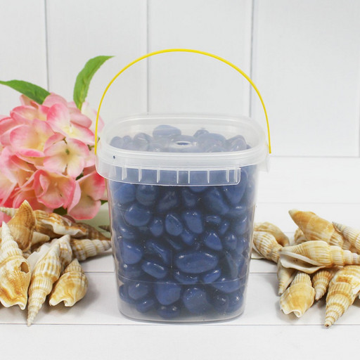 301789100918 Галька цветной крупная темно-синяя (фракция 10-15 мм) вес: 1000г, объем: 650мл