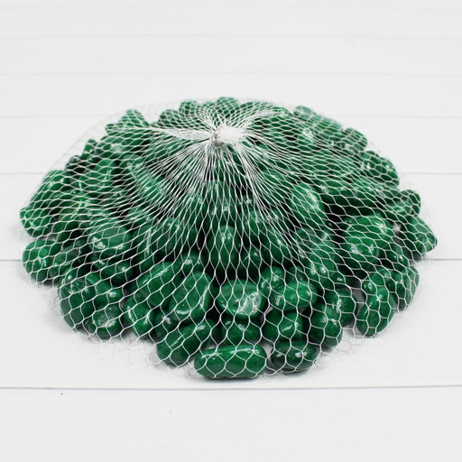 301789040517 Галька цветной крупная темно-зеленая (фракция 10-15 мм) вес: 400г