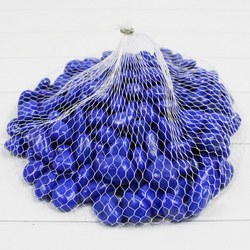 301789040515 Галька цветной крупная синяя (фракция 10-15 мм) вес: 400г