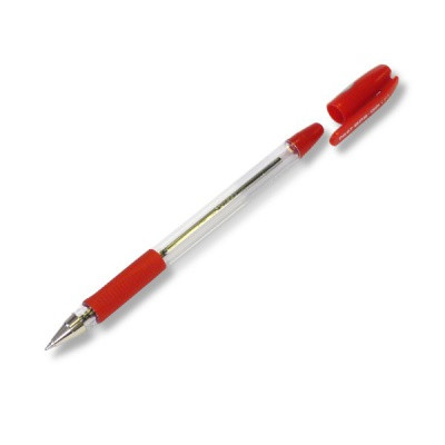 Ручка шариковая 0,7 мм красная Pilot SuperGrip P метал. наконечник, каучук.грип-зона, прозр.корпус