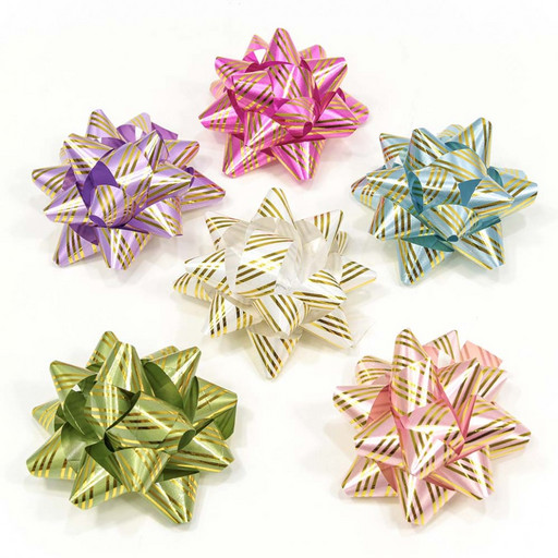 500566-76 Бант-звезда 7,6 см "Золотые полоски" (микс) 1/6 1/40 упак. 500566-76 Бант-звезда 7,6 см "Золотые полоски" (микс) 1/6 1/40 упак.