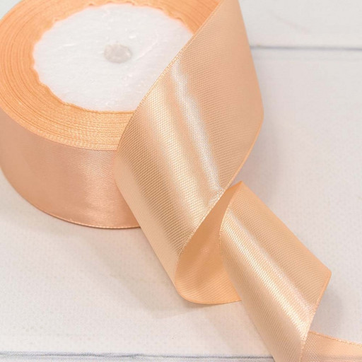 562-38/07 Лента Атласная Сатин 3,8см*25ярд Персиковый 1/5 1/200