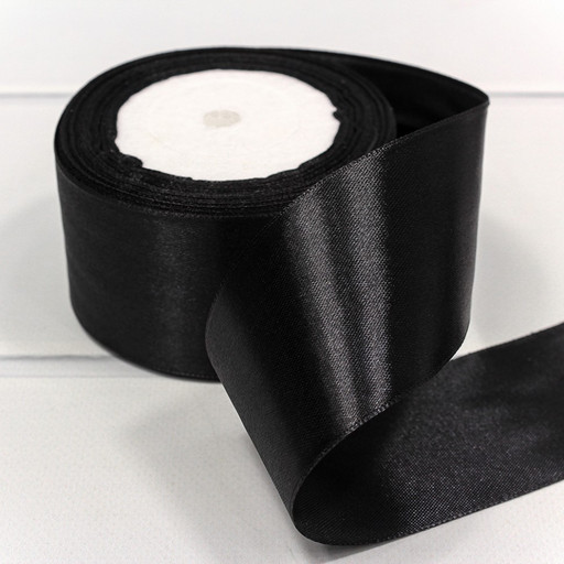 562-50/39 Лента атласная (сатин) 5 см*25 ярдов черный 1/4 1/160