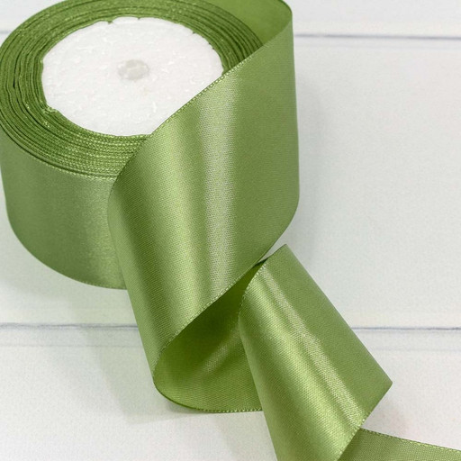 562-50/100 Лента атласная (сатин) 5 см*25 ярдов спаржа 1/4 1/160