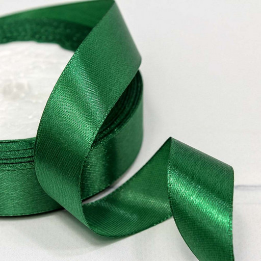 562-20/56 Лента Атласная (сатин) 1/10 2см*25ярд тёмно-зелёный 1/400