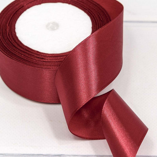 562-38/33 Лента Атласная Сатин 3,8см*25ярд Пурпурно-красный 1/5 1/200