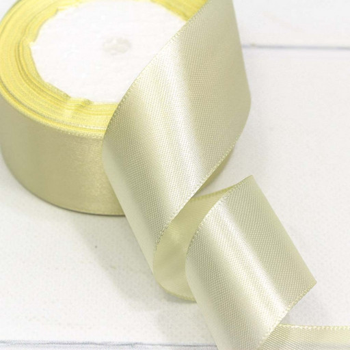 562-38/50 Лента атласная (сатин) 3,8см*25 ярдов Светло-жёлтый 1/5 1/200