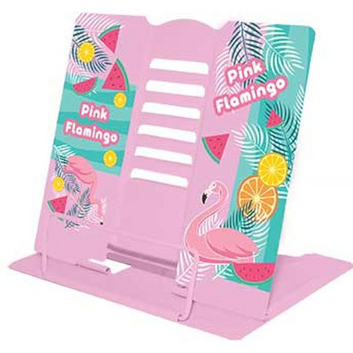 Подставка для книг металлическая ПЧЕЛКА Pink Flamingo, 240*230 мм, с рисунком