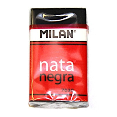 Ластик MILAN Nata Negra 7030, 39*24*10 мм, в к/обертке, полимер, мягкий, прямоуг, черный