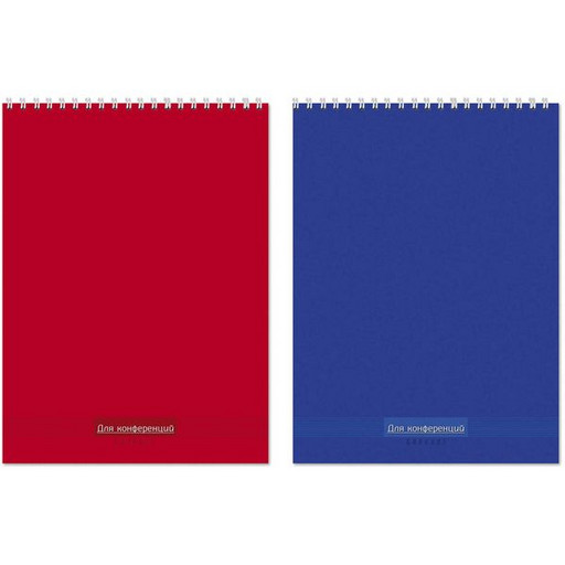 Блокнот на гребне А5, 40 л., клетка, 60 г/м², Prof-Press Однотонный для конференций-2 дизайна