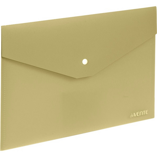 Папка-конверт на кнопке, А5, PP 350 мкм, "текстиль", прозрачная, deVENTE sigNATURE_оливковая