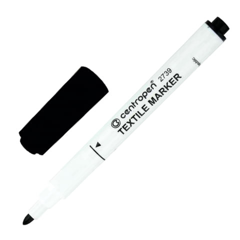 Маркер для ткани ЧЕРНЫЙ CENTROPEN "Textile Marker", круглый наконечник, 1,8 мм, 2739, 5 2739 9212