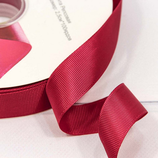 563-25/33 Лента Репсовая 2,5см*100ярд Тёмный красный 1/13 1/52