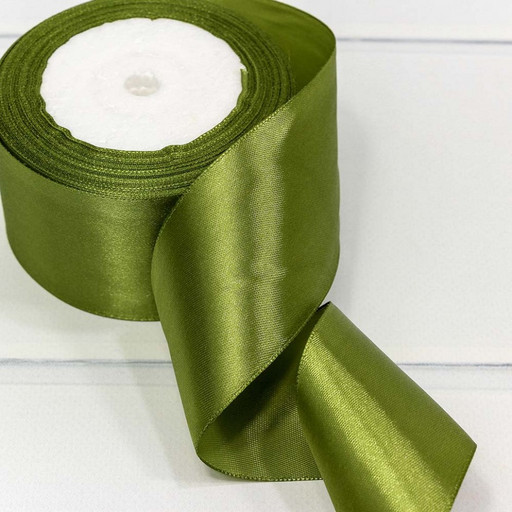 562-50/178 Лента атласная (сатин) 5 см*25 ярдов оливковый 1/4 1/160