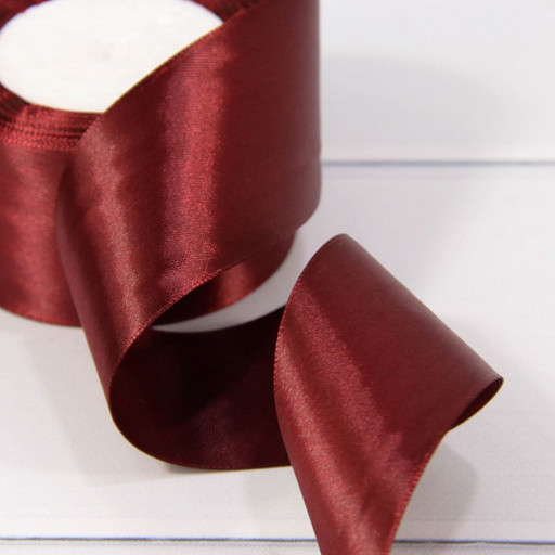 562-50/124 Лента Атласная Сатин 5см*25ярд Винный-124 1/4 1/160