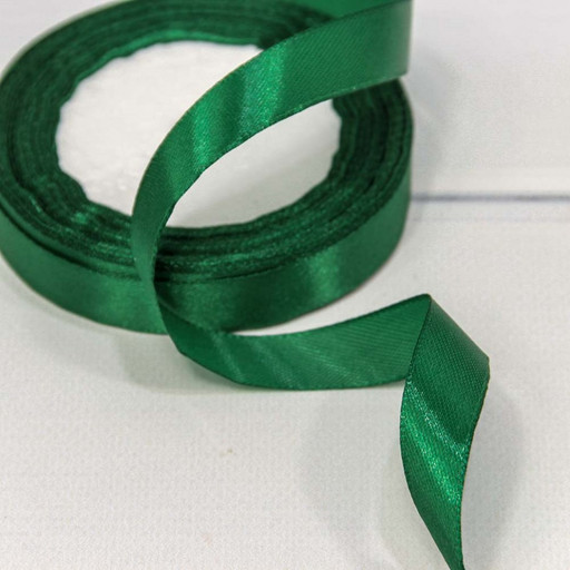 562-15/56 Лента Атласная Сатин 1,5см*25ярд Тёмно-зелёный 1/10 1/600