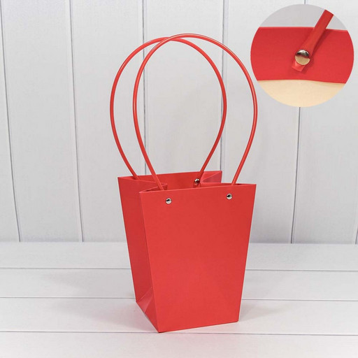 000171E/1 Пакет подарочный "Ваза для цветов" 20*17*12 Красный 1/10 1/120