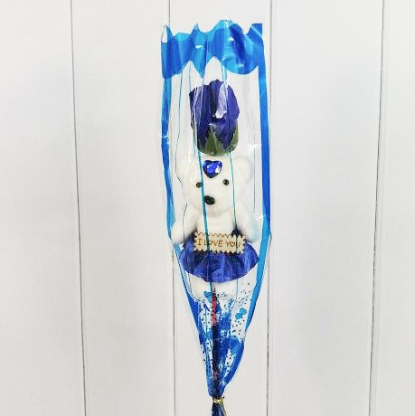 4500/2 Роза с мишкой синий