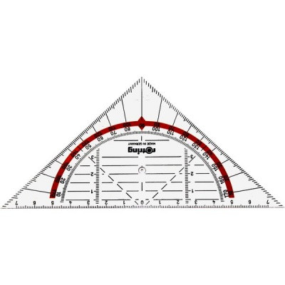 Треугольник-транспортир пластиковый 45°/14 см Rotring Centro прозрачный