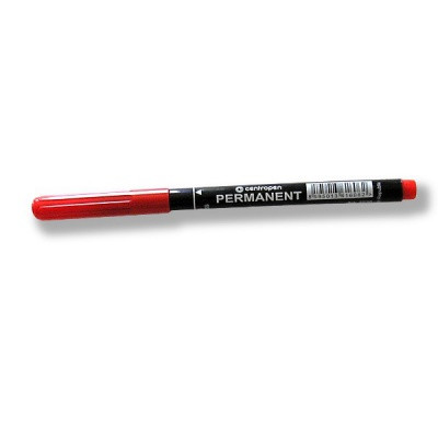 Маркер перманентный, красный, 1.0 мм, тонкий пулевидный, трехгранная форма захвата, Centropen