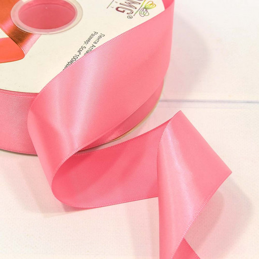 556-50/155 Лента Атласная Полиэстер класс А 5см*100ярд Насыщенный розовый 1/7 1/28