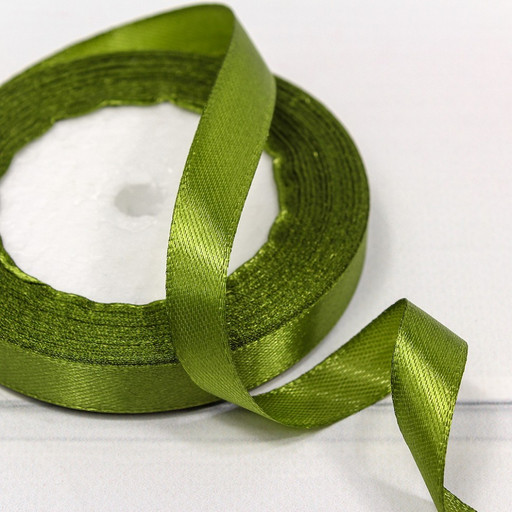 562-12/178 Лента Атласная Сатин 1,2см*25ярд Болотный 1/10 1/120